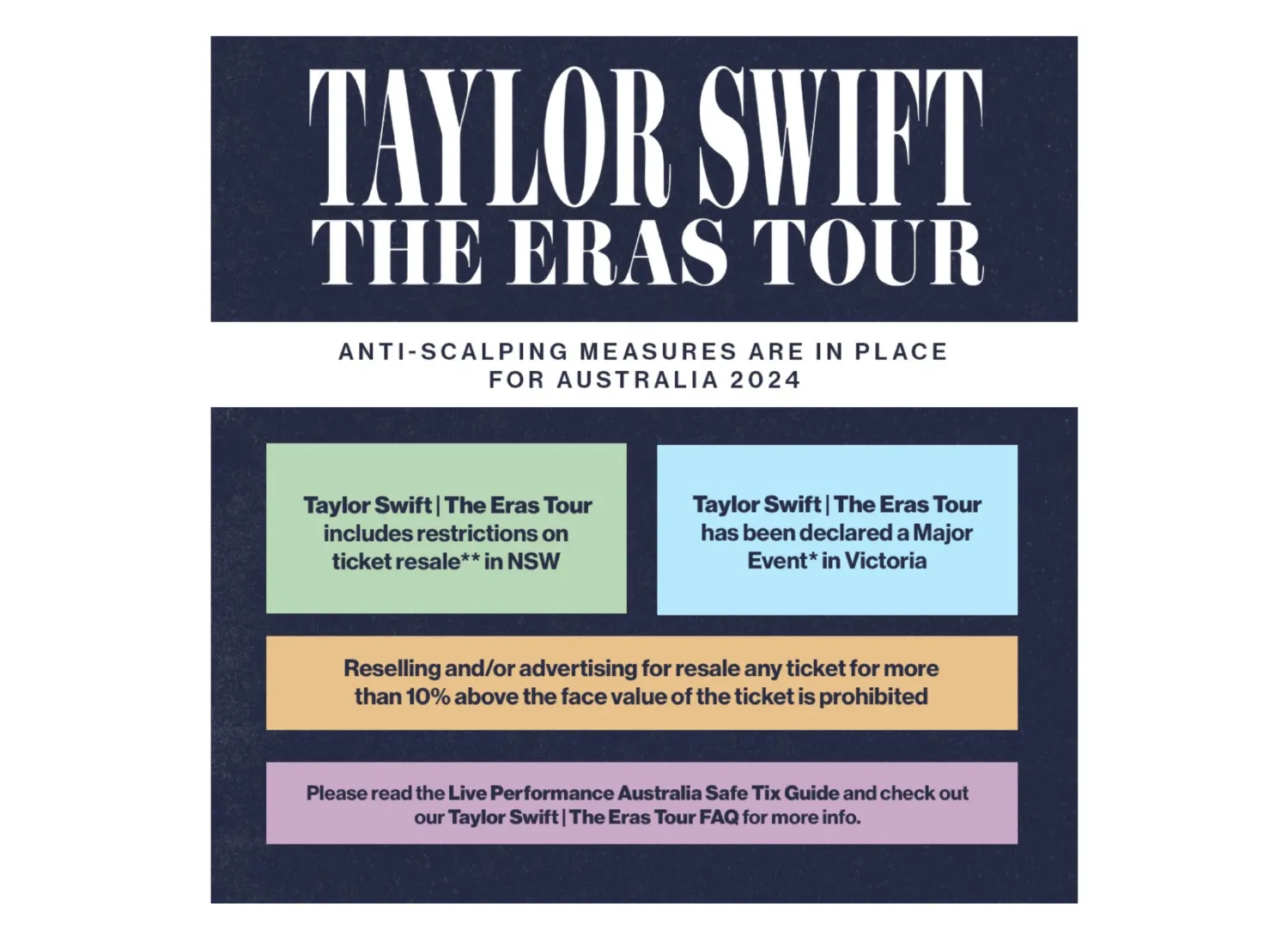 Taylor Swift Eras Tour - anti-ticket scalping poster