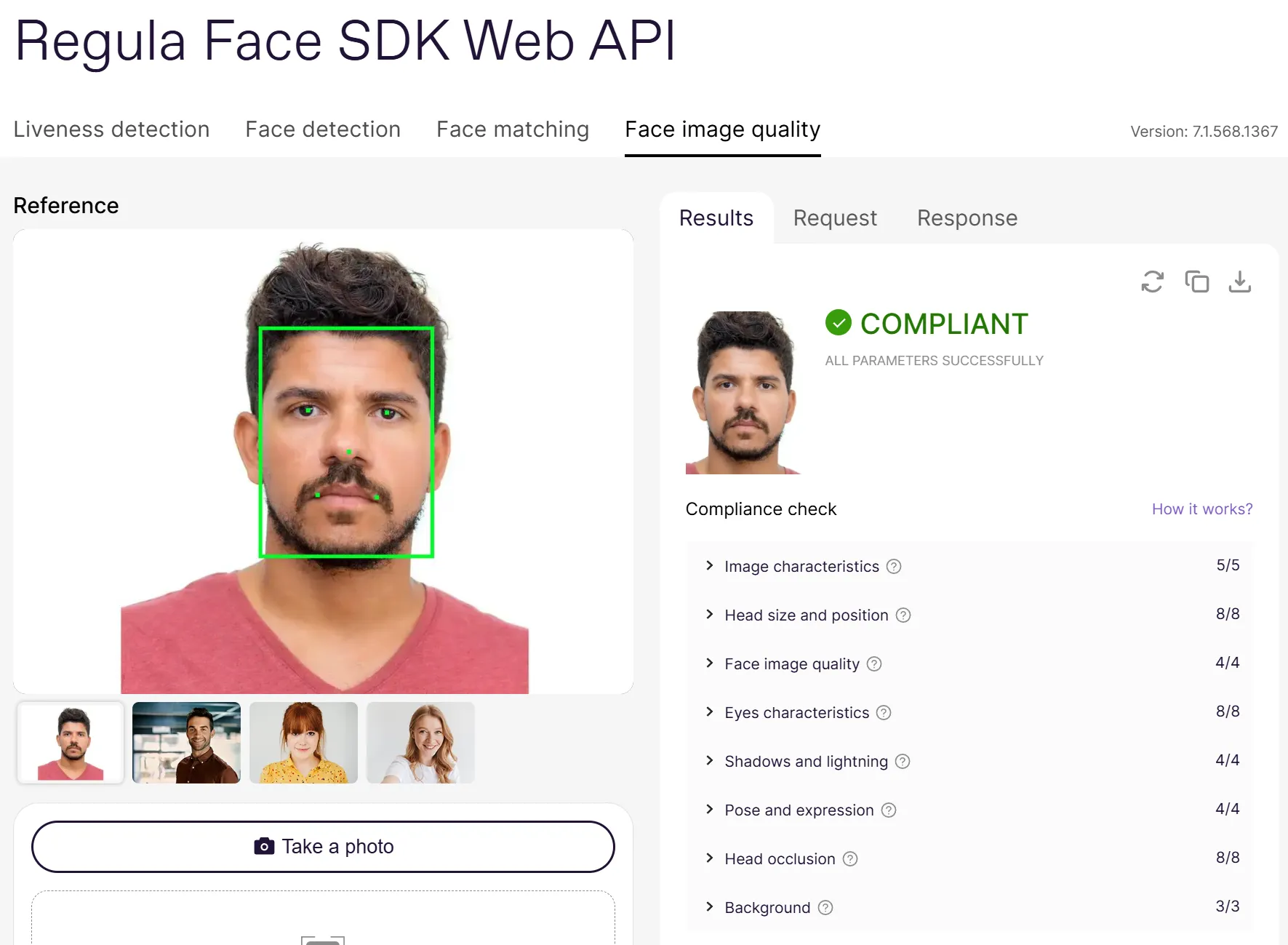 Regula Face SDK Web demo