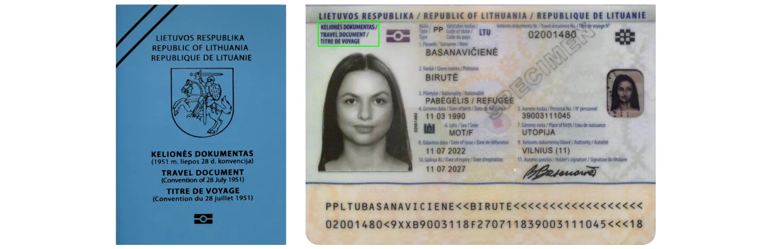Lithuanian’s convention travel document