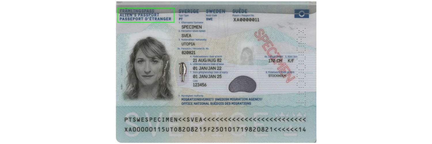 Swedish alien passport