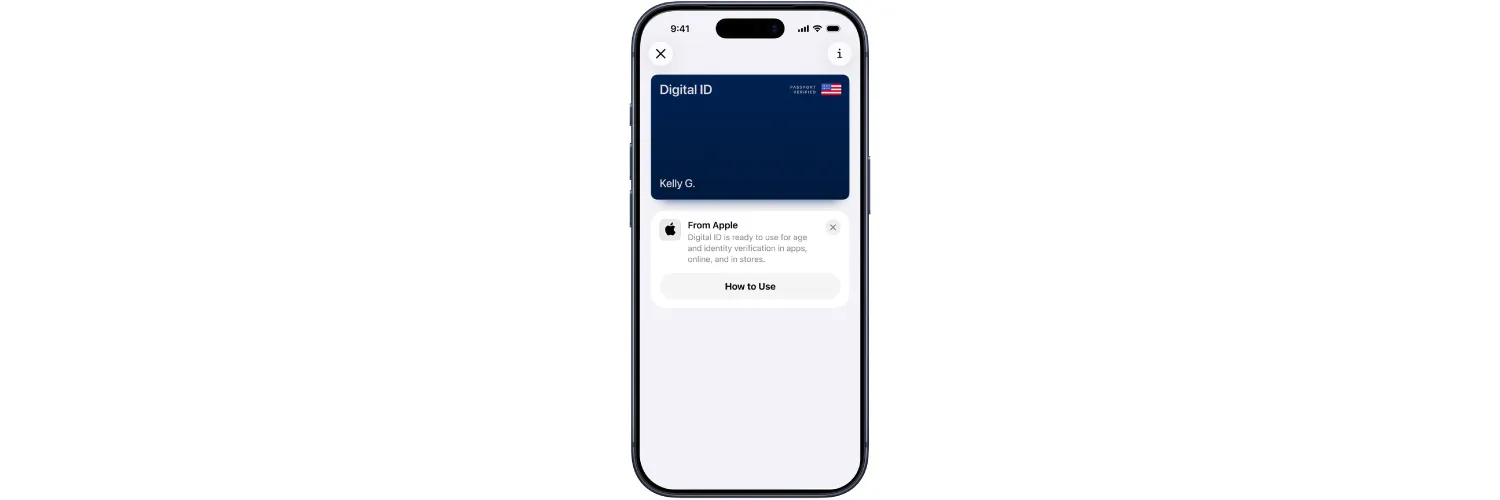 Apple Digital ID on Apple Digital Wallet