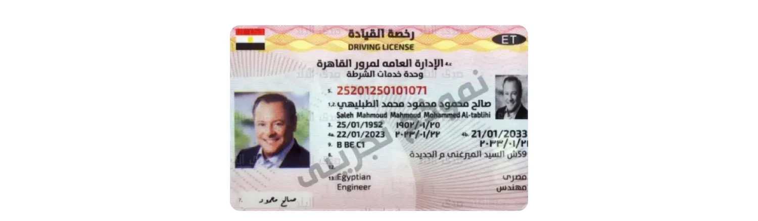 Egyptian driver’s license