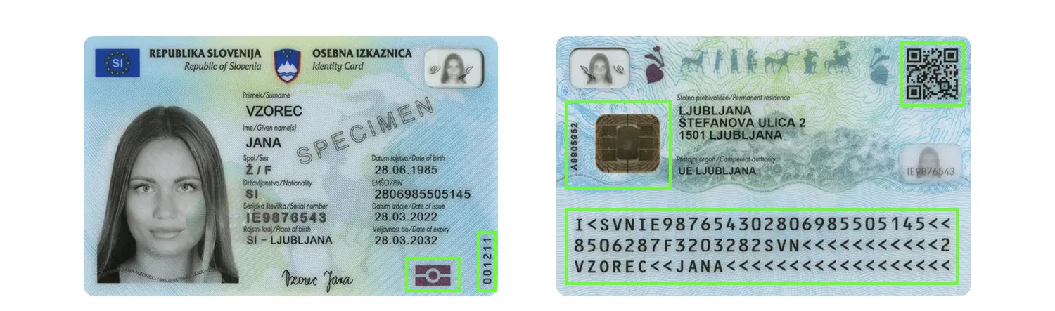 Biometric ID card from Slovenia
