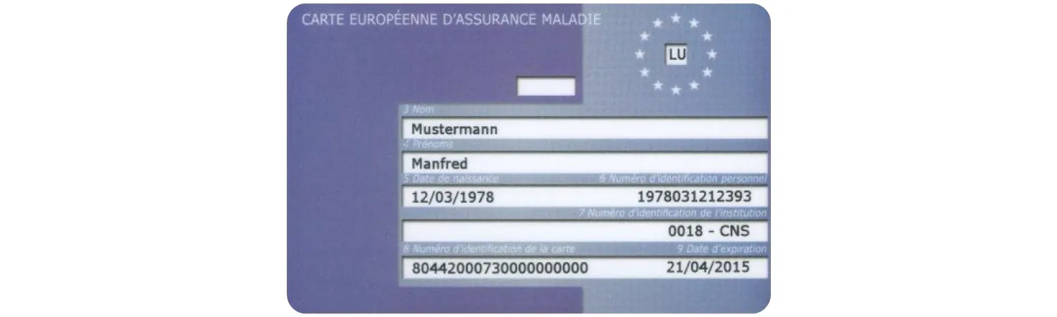 European Health Insurance Card issued for Luxembourg