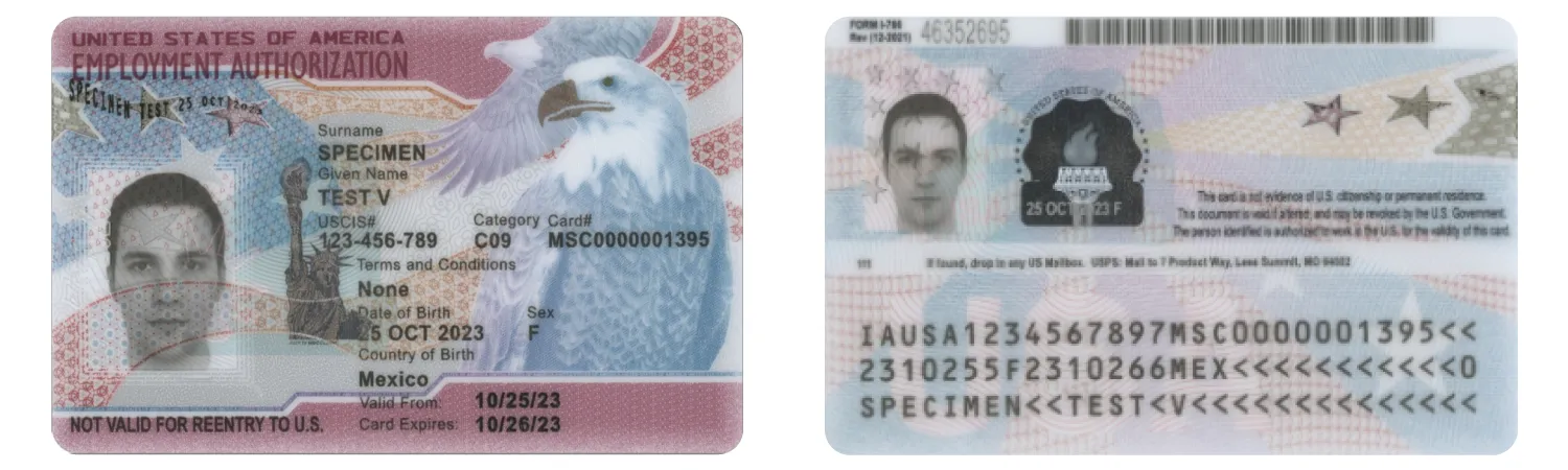 An employment authorization document
