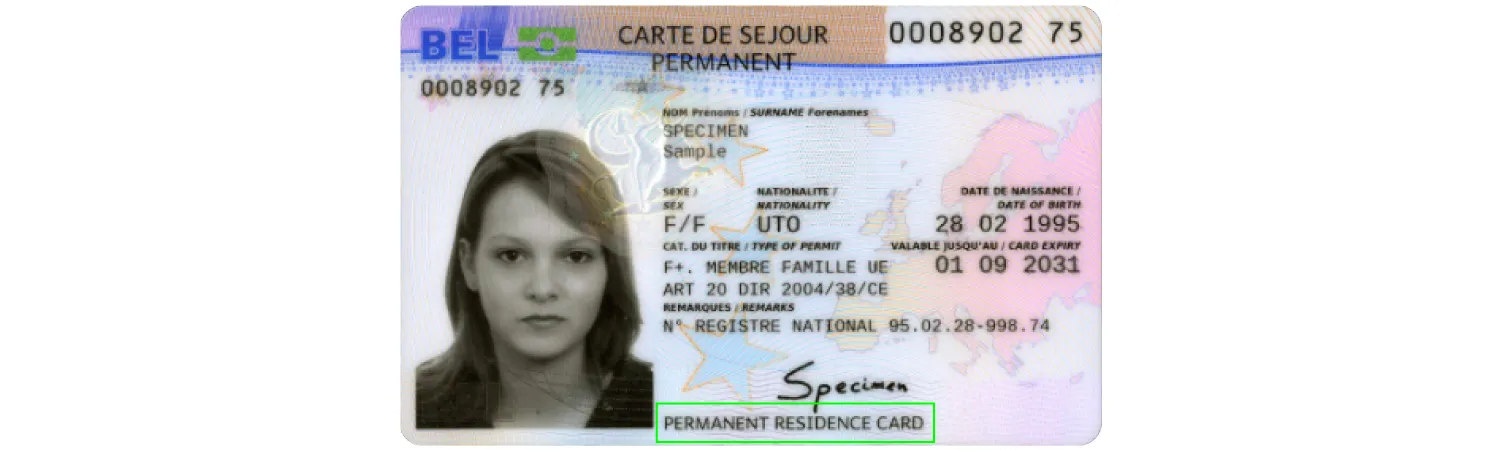 Belgium permanent resident permit