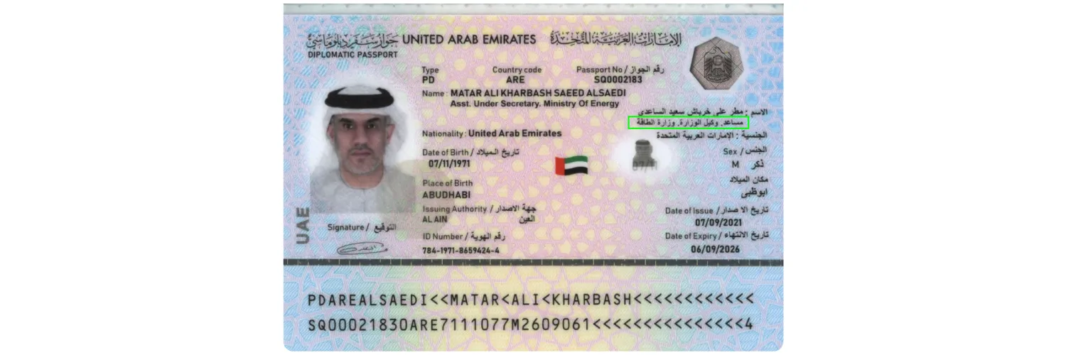 UAE diplomatic passport