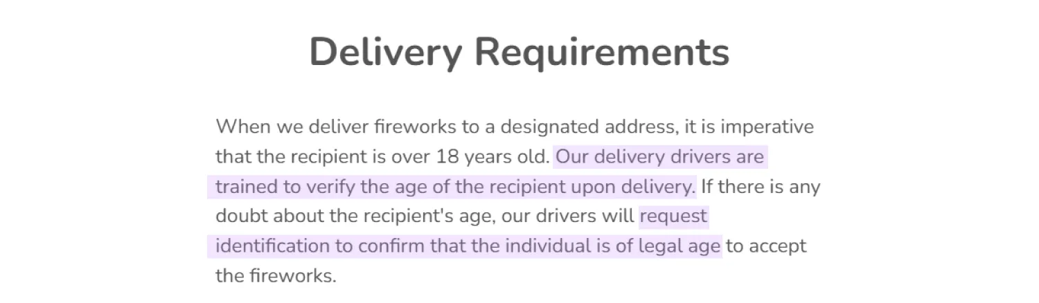 Screenshot from fireworks website