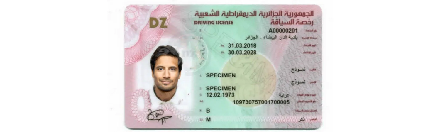 Algerian driver’s license from 2019