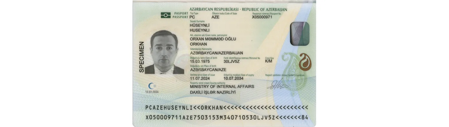 Azerbaijan passport from 2024