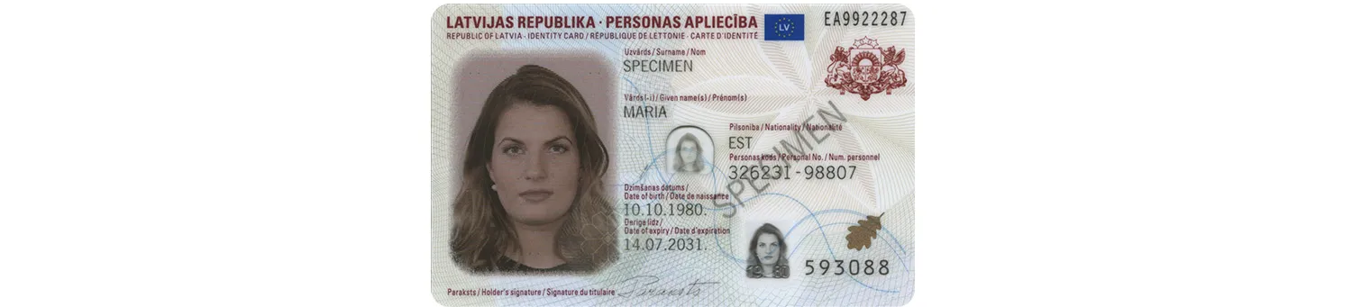 Latvian ID card from 2021