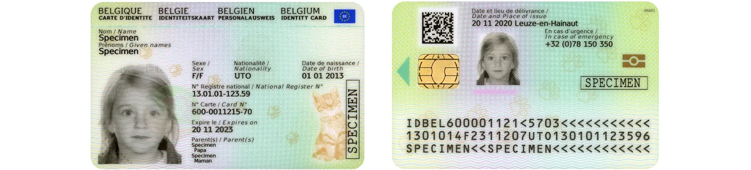 Belgium ID card for children
