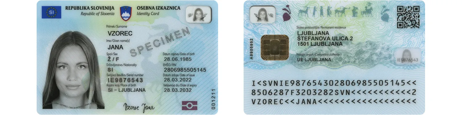 Slovenian ID card from 2022