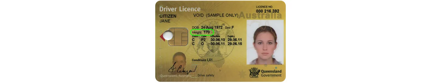 Australian driver license from Queensland