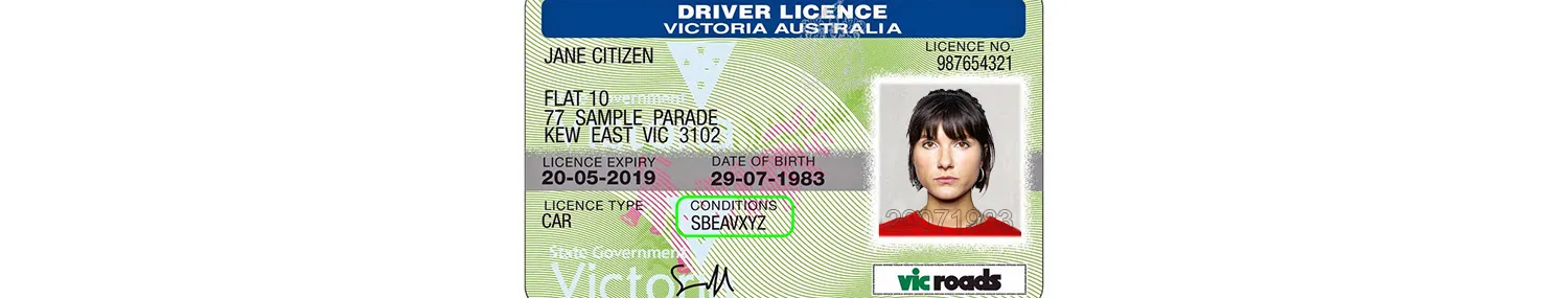 Driver’s license from Victoria