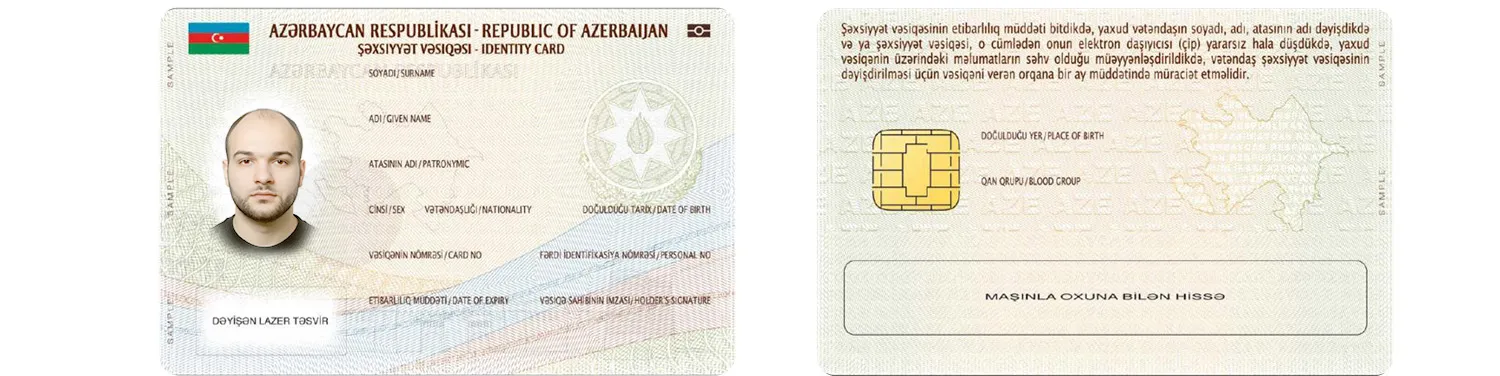 Azerbaijan national ID card from 2018