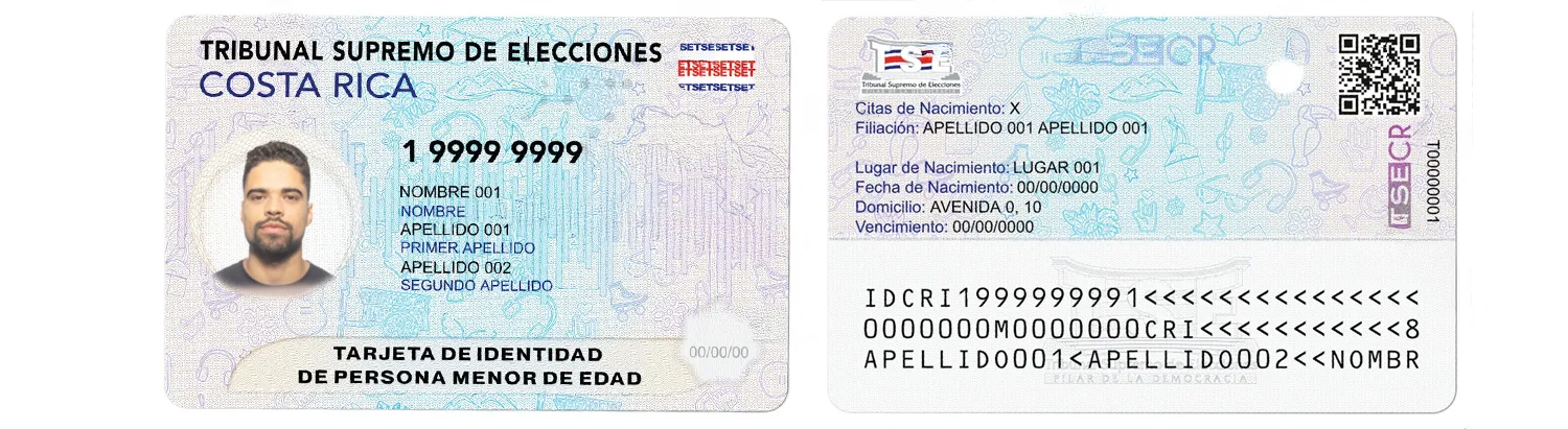 Costa Rica national ID card for minors from 2025