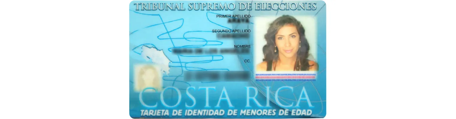The older Costa Rica national ID card for minors