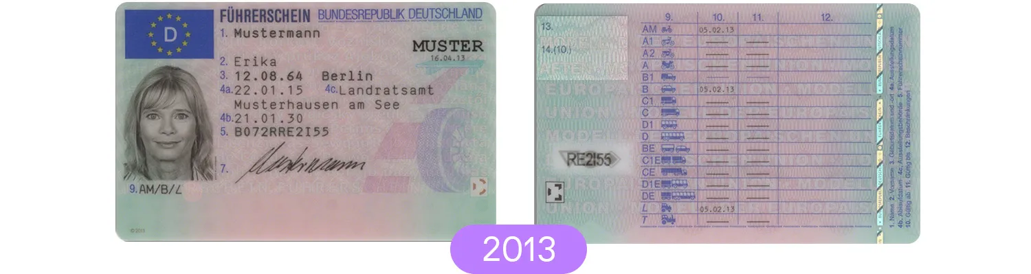 German driver’s license from 2013 