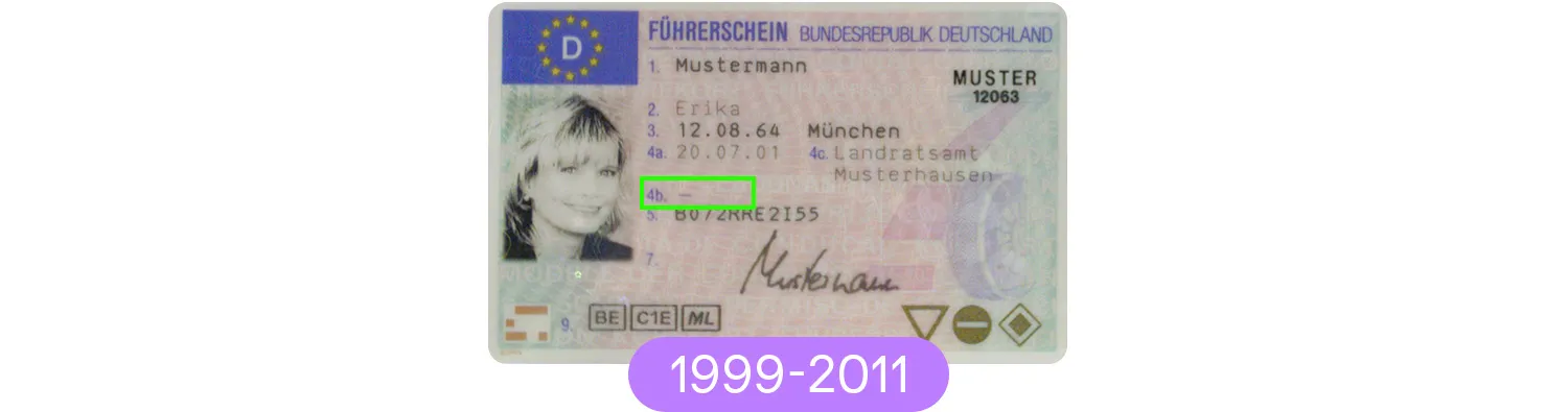 German driver’s license from 1999-2011