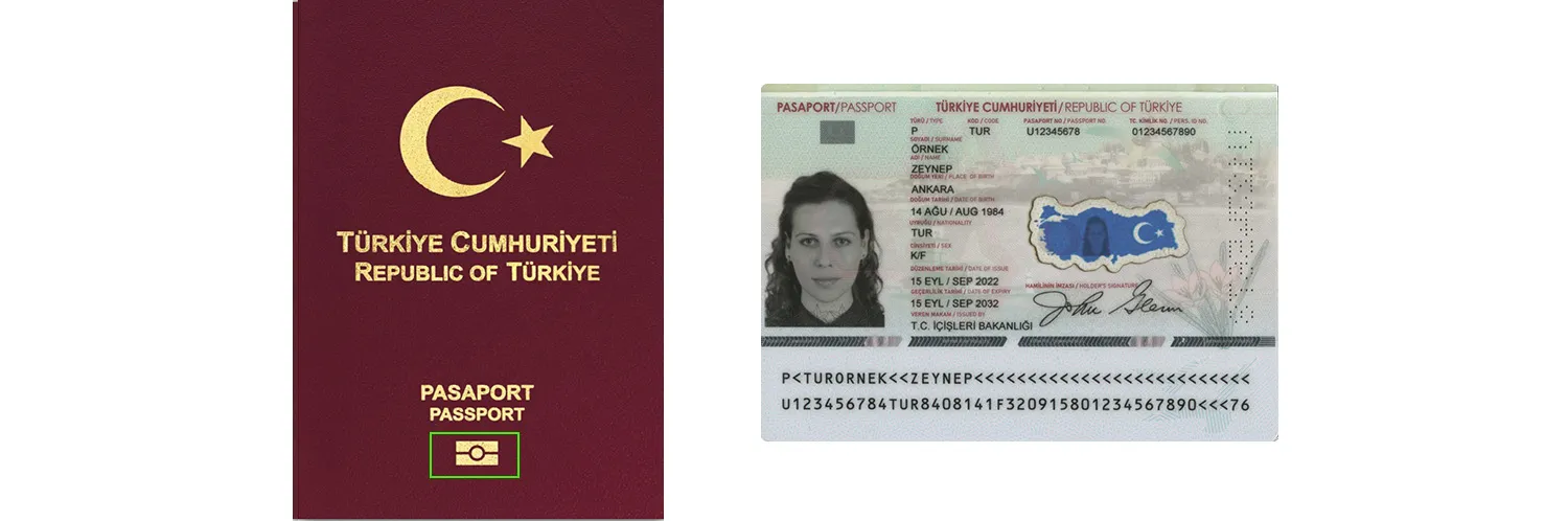 Turkish passport from 2022