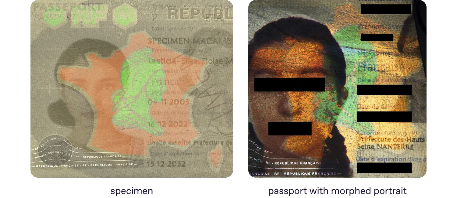 comparison of genuine and fake passports