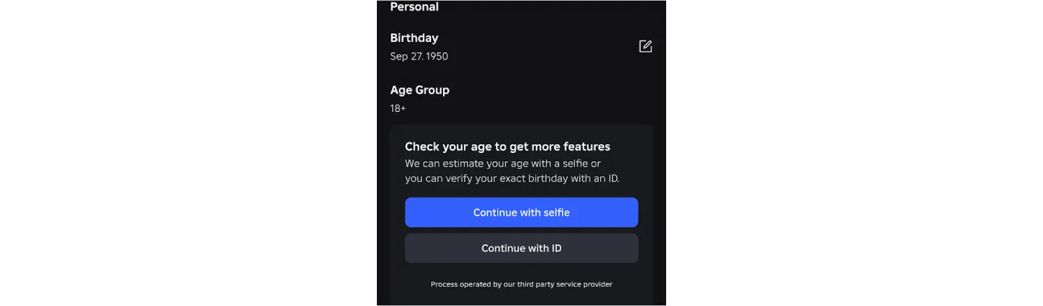 Roblox age estimation