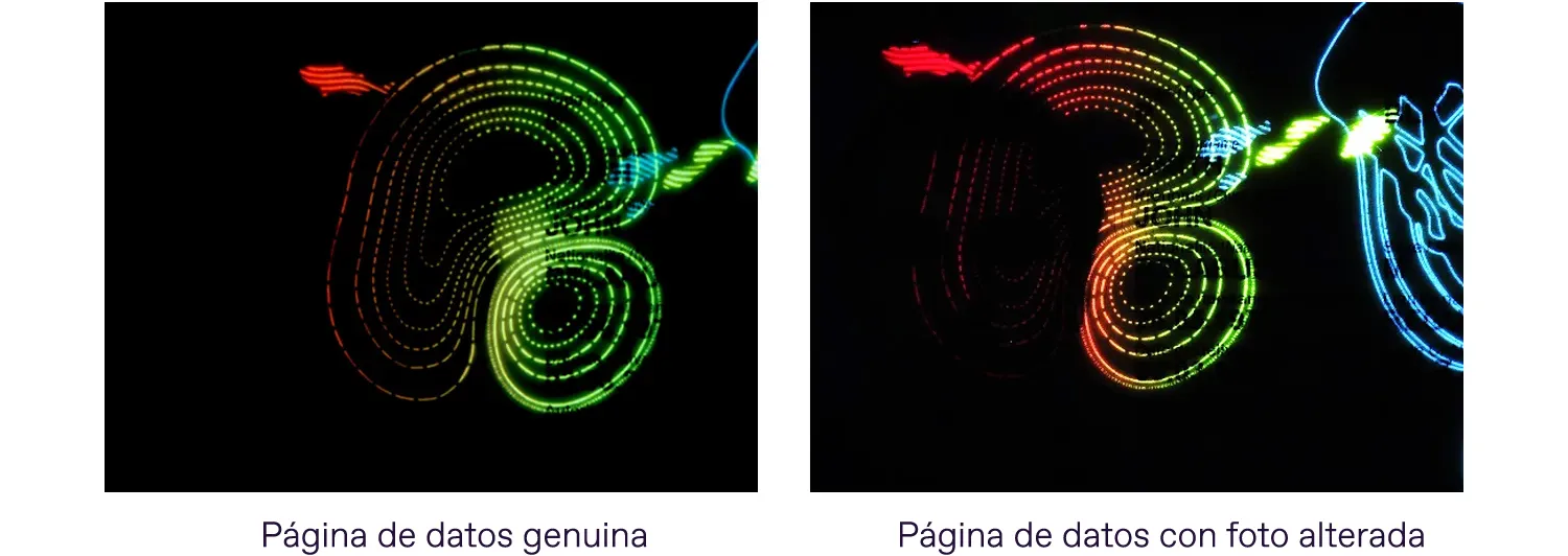 Superposición del patrón UV con la foto alterada