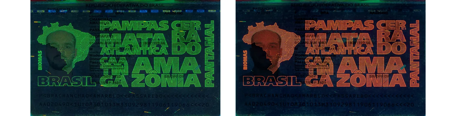 UV fluorescence of the Brazilian passport