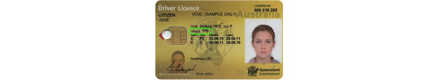 Australian driver license from Queensland