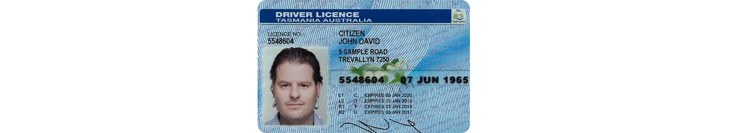 Tasmanian driver’s license