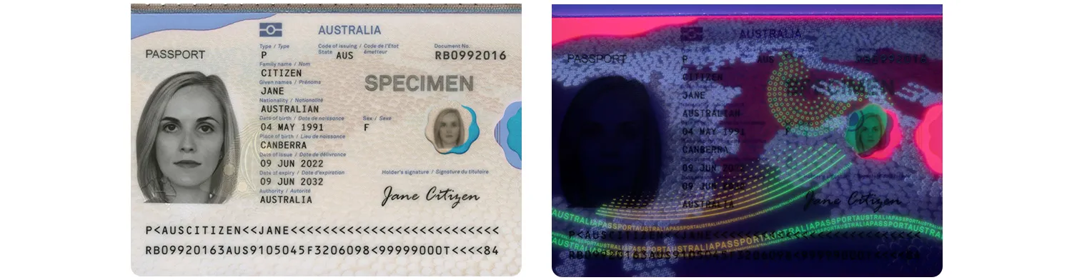 Passport of Australia from 2022