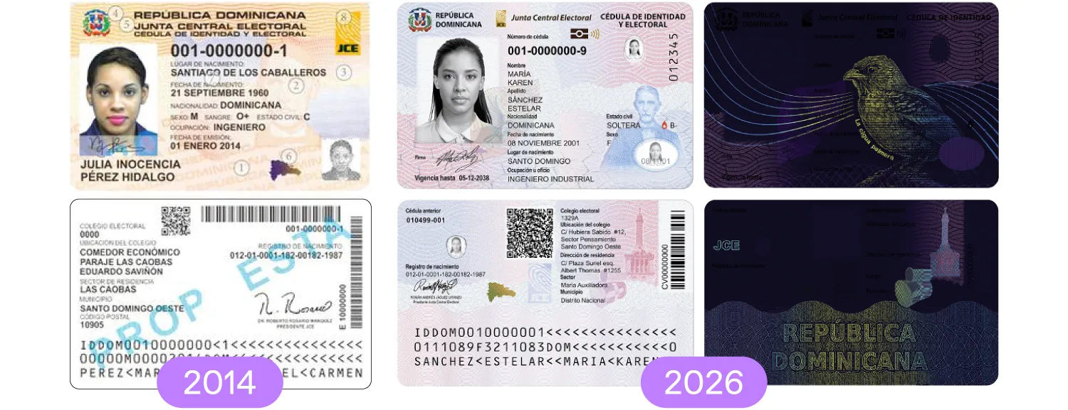 old vs. new Dominican ID card