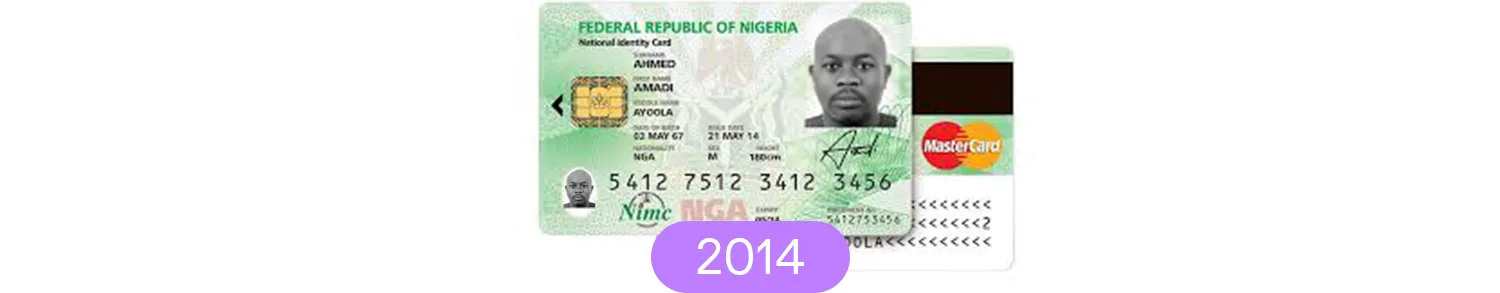 The Nigerian national ID card — e-ID from 2014