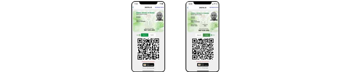 National ID card of Nigeria in form of a digital ID