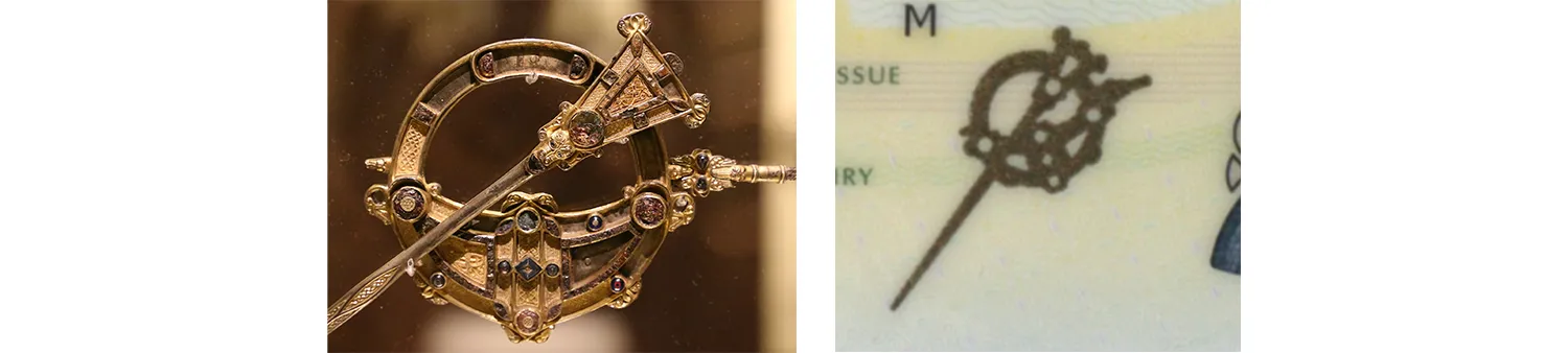 the Tara Brooch motif used for Irish passport verification