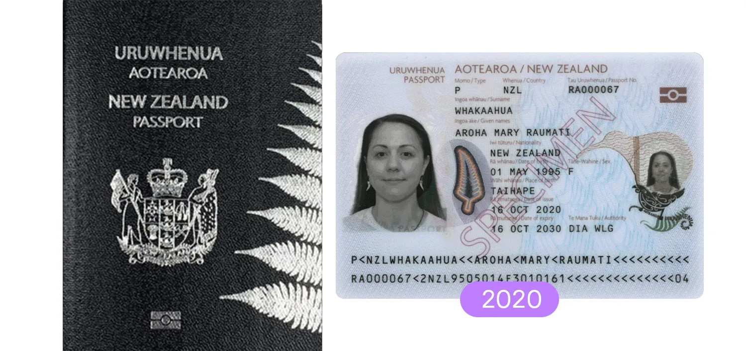 New Zealand passport from 2020