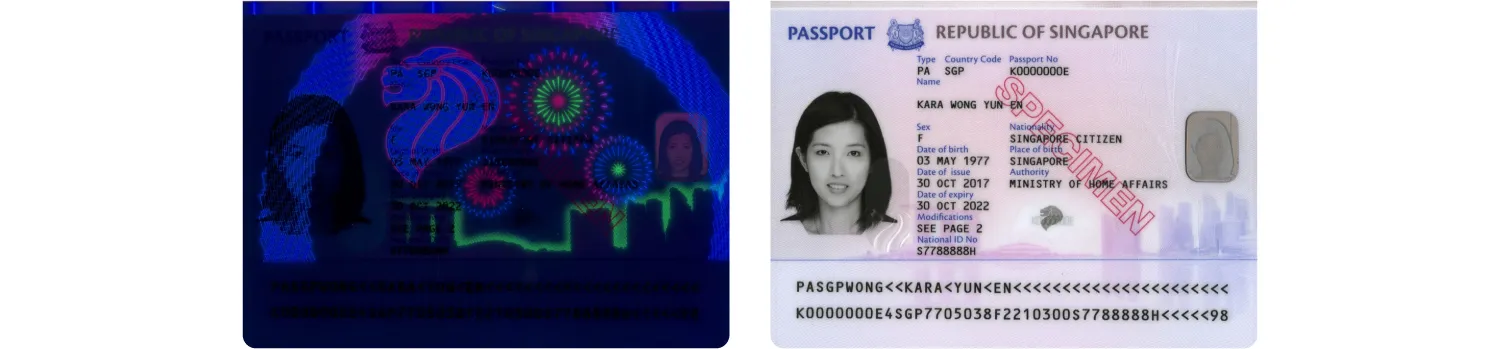 Singapore passport specimen