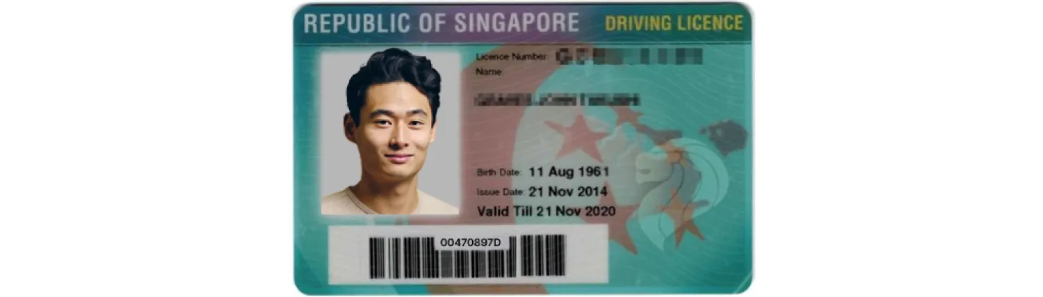 Singaporean driving license specimen