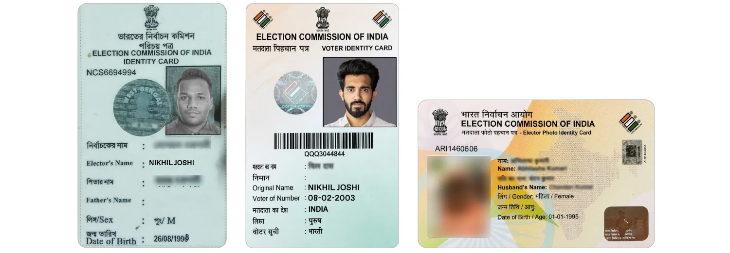 india voter ids versions