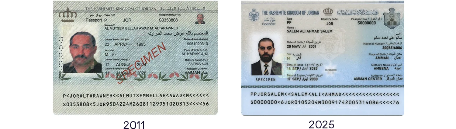 old and new jordan passport