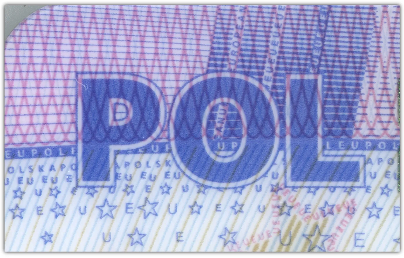 microprinting in a Polish residence card