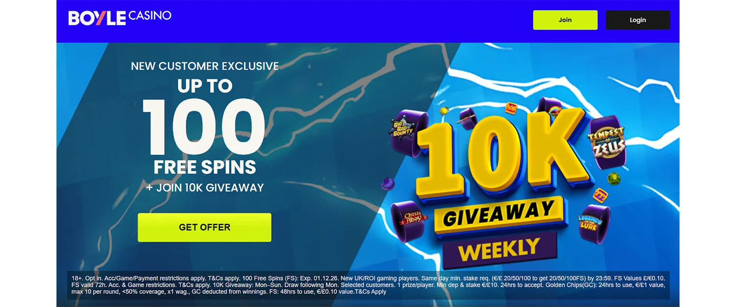 Boyle Casino bonus example