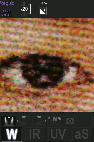 White incident, 20x. Inkjet printing