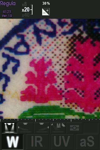 White incident, 20x. Dye sublimation printing
