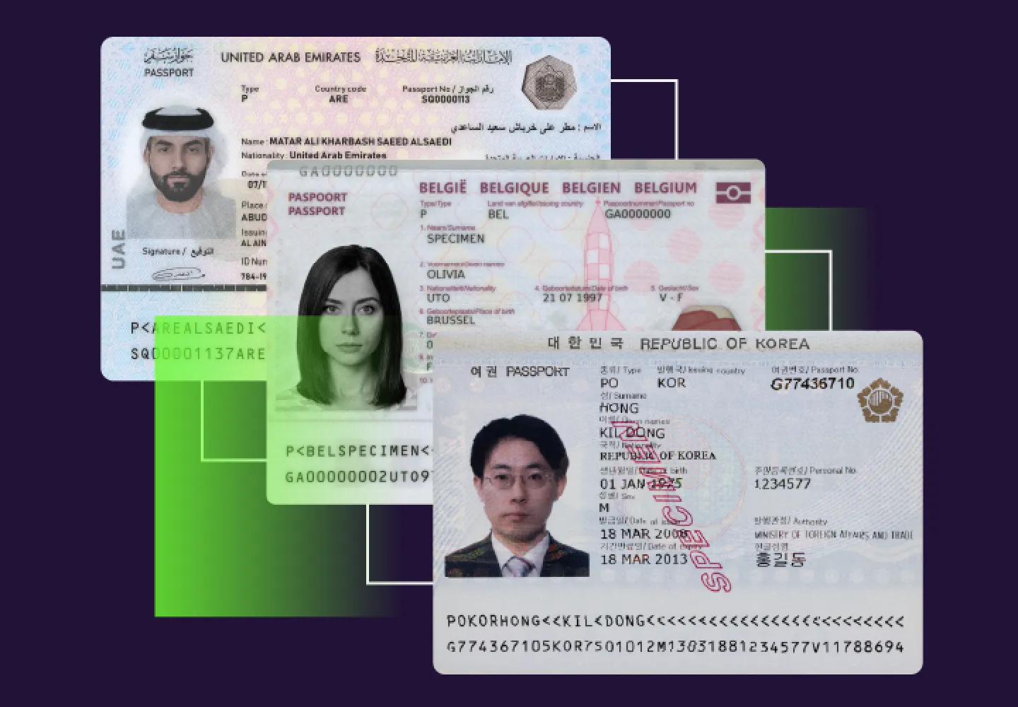 Umfassende Datenbank von Ausweisdokumenten