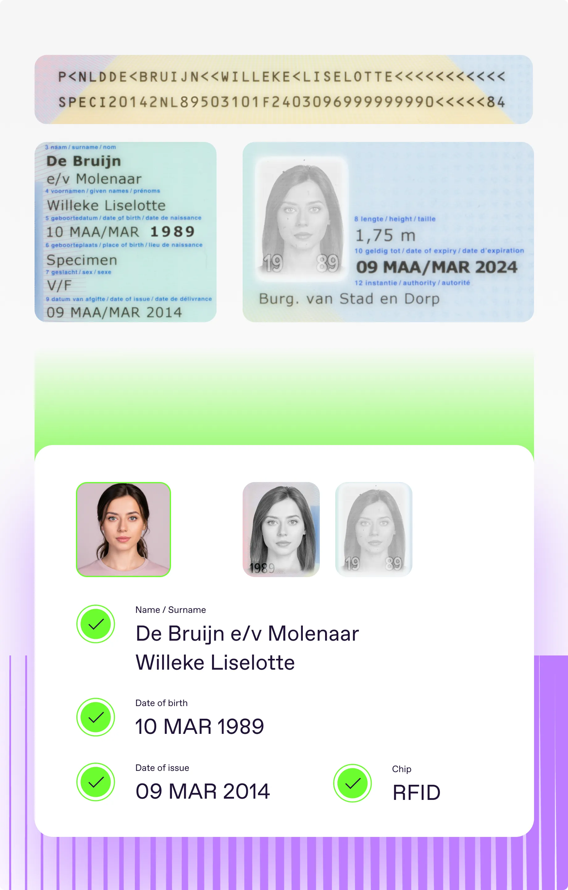 HR or security system receives a verified identity record